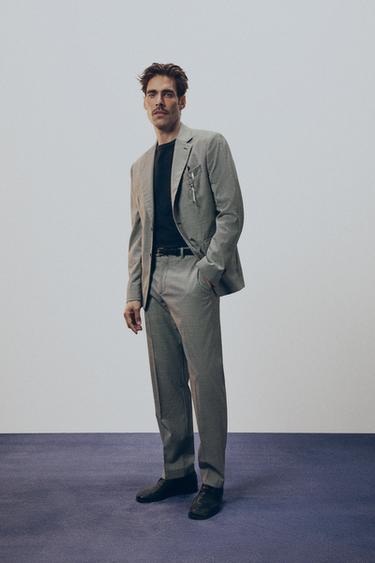 Zara Костюмные брюки в клетку из смесовой шерсти