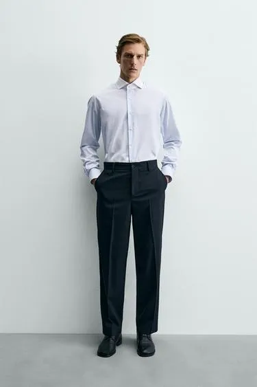 Рубашка Slim Fit с контрастным воротником- Заказать в России