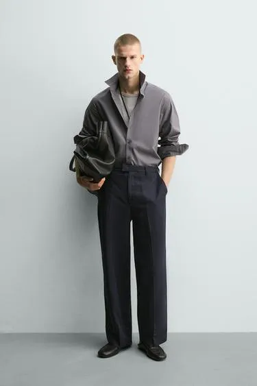 Брюки Relaxed Fit из хлопка и льна- Заказать в России