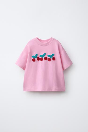 Футболка с вышитыми фруктами кроше- Заказать в России