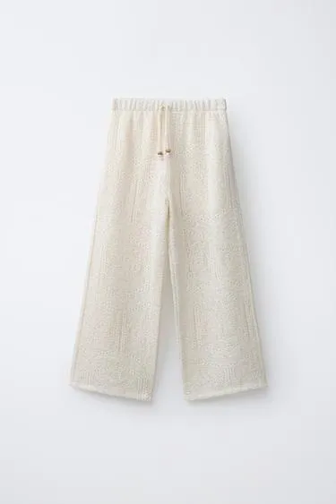 Брюки Wide Leg из ажурного трикотажа
