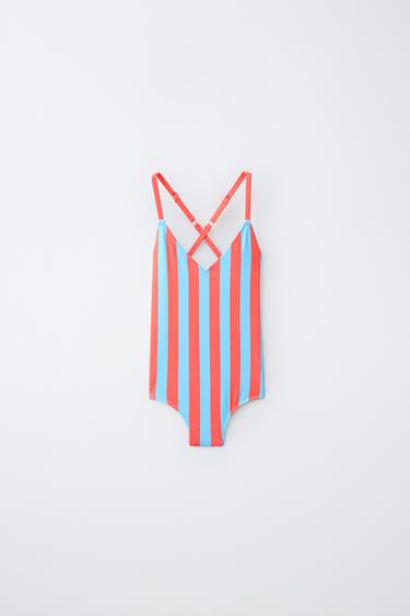 Zara 6-14 лет/купальник в полоску