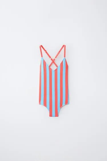 6-14 лет/купальник в полоску- Заказать в России