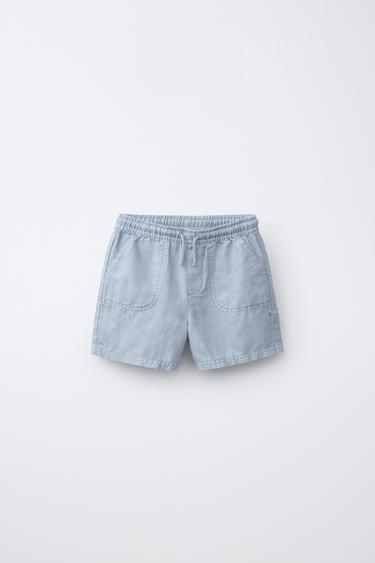 Zara Бермуды из хлопка и льна
