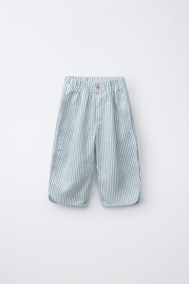 Zara Брюки из 100% льна в полоску