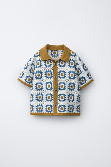 Zara Рубашка кроше с солнцем купить с доставкой.
