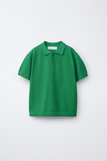 Zara Однотонное поло рельефной вязки