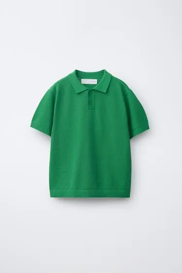 Однотонное поло рельефной вязки