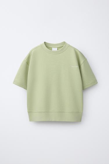 Zara Толстовка с короткими рукавами и рельефной надписью