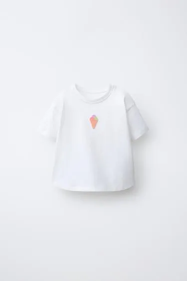 Футболка с кружевной нашивкой