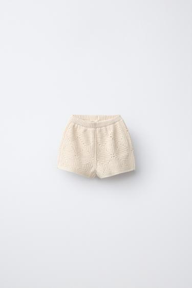 Zara Шорты бермуды кроше с бананами