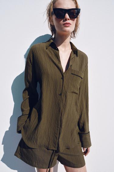 Zara Рубашка струящаяся в полоску — коллекция ZARA «ZW»