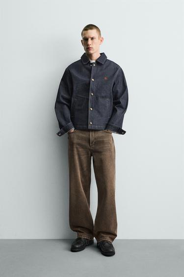 Zara Джинсы  с вощеным эффектом