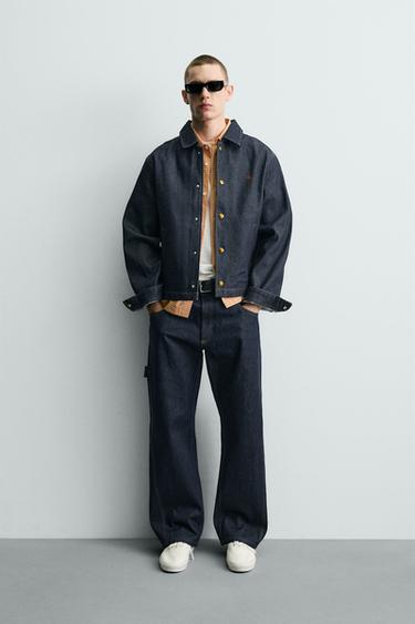 Zara Джинсовая куртка свободного кроя с вышивкой