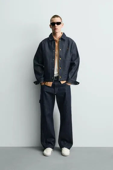 Джинсовая куртка свободного кроя с вышивкой- Заказать в России