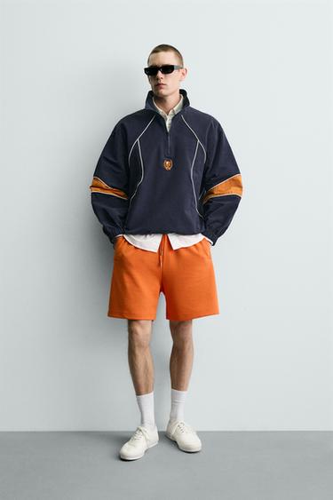 Zara Шорты-джоггеры  из ткани интерлок купить с доставкой.