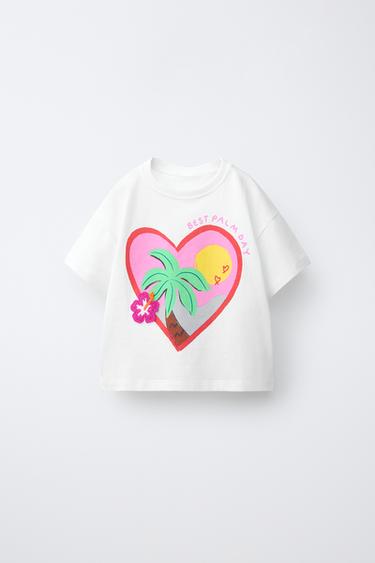 Zara Футболка с тропическим принтом