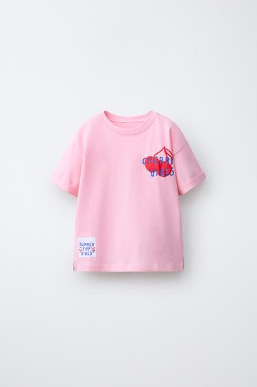 Zara Футболка с рельефным принтом «вишенки»