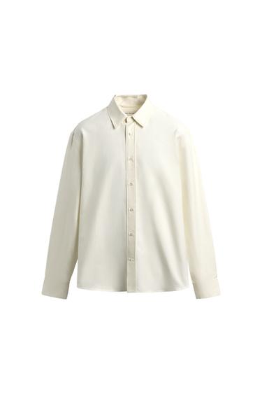 Zara Рубашка классического кроя из хлопка и шелка купить с доставкой.