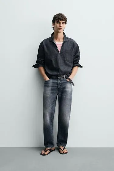 Поло Relaxed Fit из денима