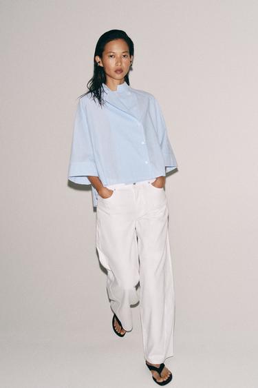 Zara Рубашка в полоску асимметричного кроя — коллекция ZARA «ZW»