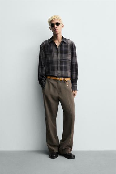 Zara Костюмные брюки клёш из вискозы и льна купить с доставкой.
