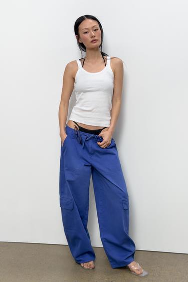 Zara Топ в рубчик из хлопка купить с доставкой.