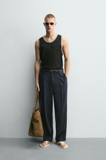 Zara Топ без рукавов из льняной смеси