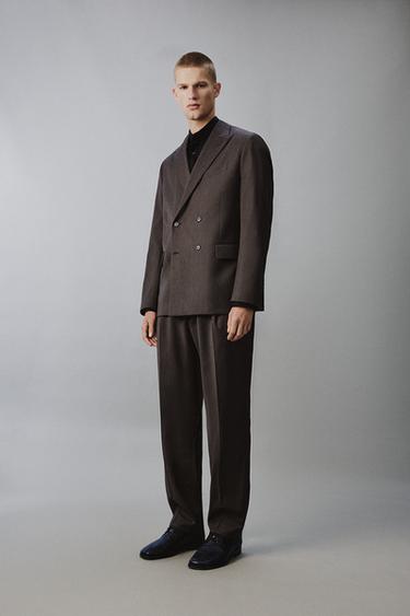 Zara Двубортный костюмный блейзер в елочку