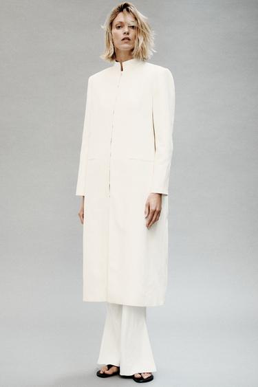 Zara Классическое пальто из льна — коллекция ZARA «ZW» купить с доставкой.