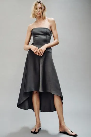 Zara Атласное асимметричное платье коллекция ZARA «ZW»