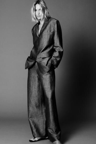 Zara Широкие брюки из смесового льна — коллекция ZARA «ZW» купить с доставкой.