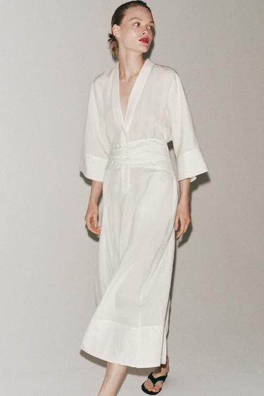 Zara Платье миди с ремнем — коллекция ZARA «ZW» купить с доставкой.