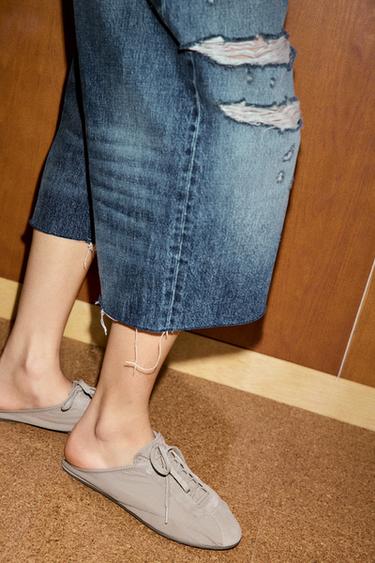 Zara Кроссовки без задников из ткани купить с доставкой.