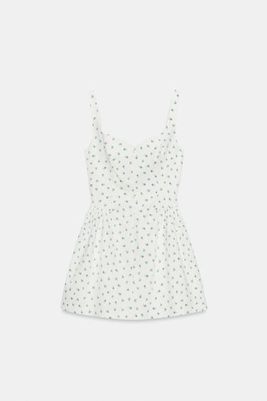 Zara Мини-платье с цветочным принтом купить с доставкой.