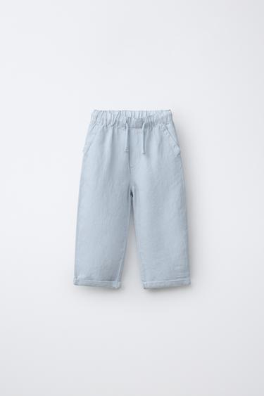 Zara Брюки струящегося кроя из смесового льна