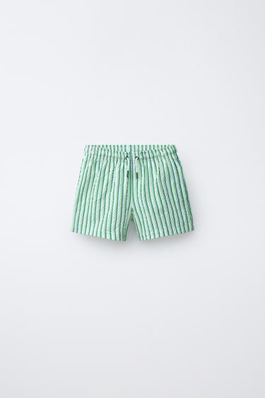 Zara 6-14 лет/плавки-бермуды с жатыми полосками купить с доставкой.
