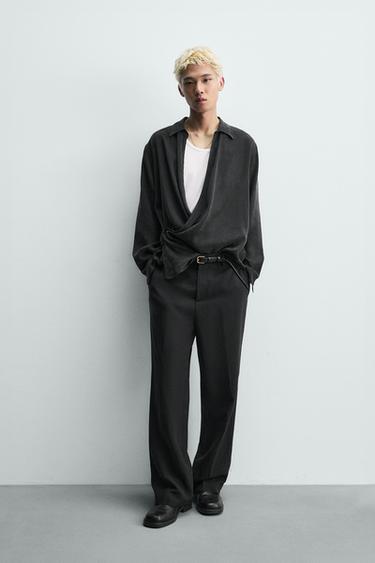 Zara Рубашка струящегося кроя внахлест