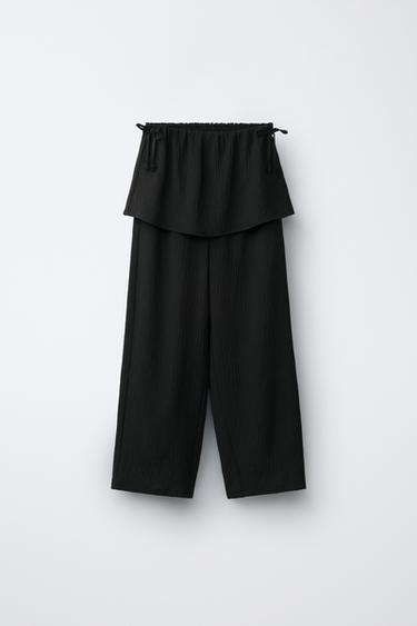 Zara Брюки WIDE LEG с юбкой и бантами