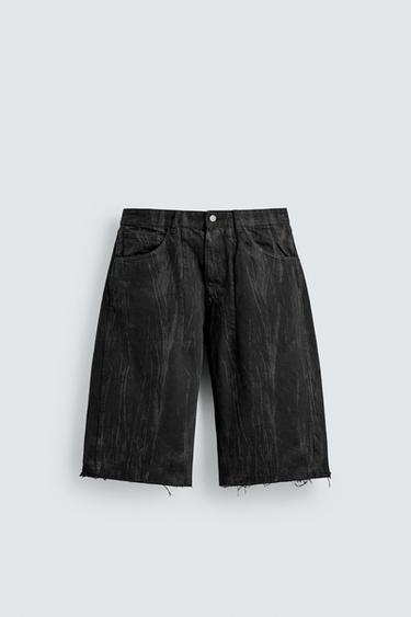 Zara Джортс из денима с выцветшим принтом купить с доставкой.