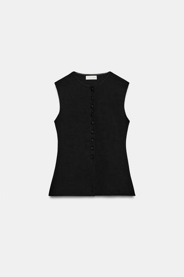 Zara Топ-жилет с пуговицами