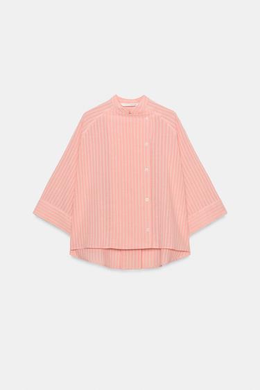 Zara Рубашка в полоску асимметричного кроя коллекция ZARA «ZW»