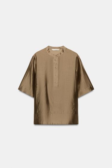 Zara Свободная атласная блуза — коллекция ZARA «ZW»
