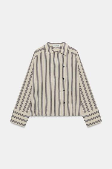 Zara Рубашка оверсайз в полоску — коллекция ZARA «ZW»