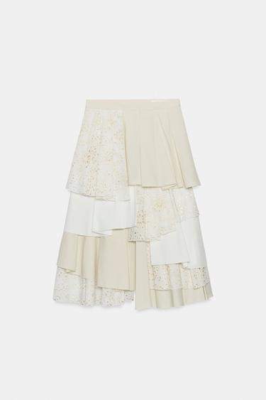 Zara Юбка миди в стиле пэчворк — коллекция ZARA «ZW» лимитированная серия