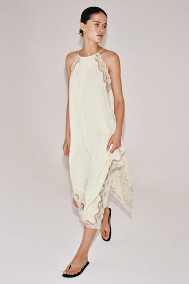 Zara Платье из комбинированного кружева — ZW COLLECTION