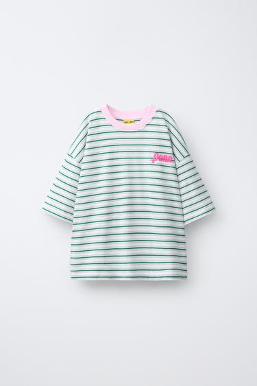 Zara Футболка в полоску с вышивкой PENN © купить с доставкой.