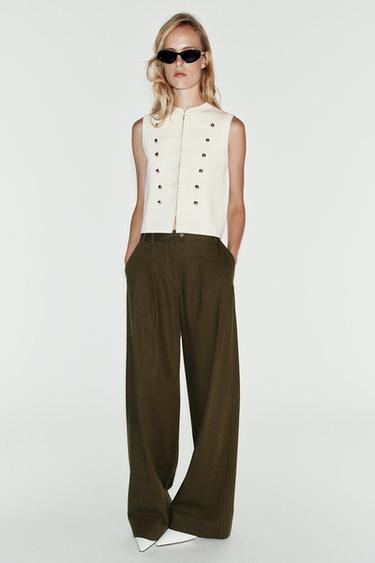 Zara Топ-жилет с пуговицами купить с доставкой.