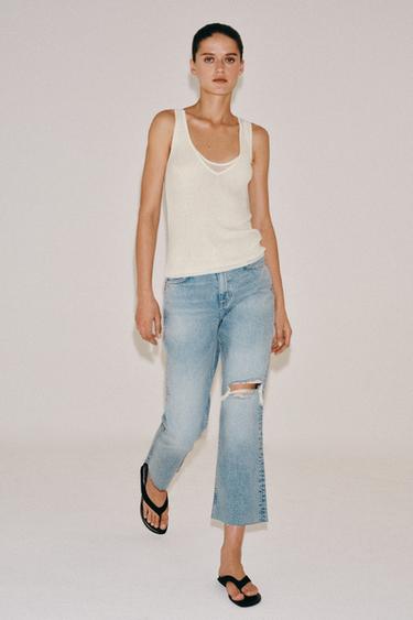 Zara Укороченные джинсы   со средней посадкой — коллекция ZARA «ZW»
