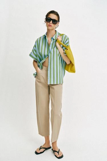 Barrel trousers with ironed crease- Заказать в России